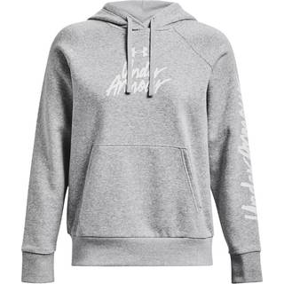 Sweatshirt med hætte Under Armour UA Rival Fleece Graphic Hdy-GRY 1379609-012 Størrelse XS