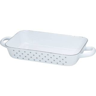 Riess Country Pünktchen Grau Bratpfanne 26 x 17 cm - Emaille