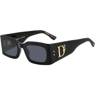 Dsquared2 Kvinde D2 0109/S 807/IR Solbriller Acetat Sort Grå Firkantet Normal