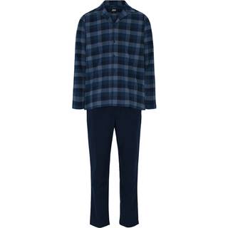 JBS pyjamas i flannel i navy til herre