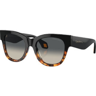Giorgio Armani Kvinde AR8195U 587519 Solbriller Acetat Sort Grå Firkantet Normal Skygge