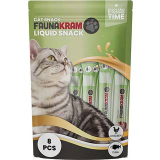 Faunakram liquid cat snack m. tun & kylling - 8 stk.