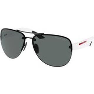Prada Linea Rossa Mand PS 55YS 1AB02G Solbriller Metal Sort Grå Pilot Polariseret