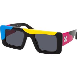 Off-White Unisex OERI069 Seattle 1007 Multicolor yellow Solbriller Acetat Sort Grå Firkantet Normal
