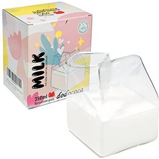 Glasm?lkskartoncreme pitcher s?d klar Kawaii Milk Carton Cup Mini Creamer Pitcher Container 12 oz 1 stk