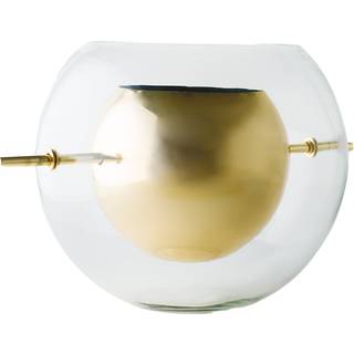 Klong, Alba Round Vase Ø30xH25 cm Munblåst Glas och Messing Klong