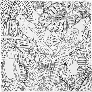 Lærred med trykt motiv – papegøje i jungle 30×30 cm