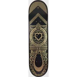 Blueprint Home Heart Skateboard Deck (Sort/Guld)