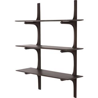 Ethnicraft - PI Wall Shelf - Varnished Mahogany - Dark Brown - 5 Shelves - Hylder - Alain Van Havre - Brun - Træ