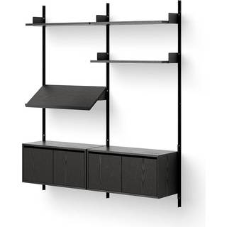 New Works Living Shelf Reol Med Døre Lav Sort Ask