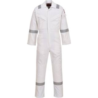 FR antistatisk kedeldragt 350g - Hvid (Størrelse: M)