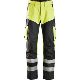 Snickers 6365 protecwork, high-vis buks med forstærkning på front af bukseben klasse 1 gul/navy 104