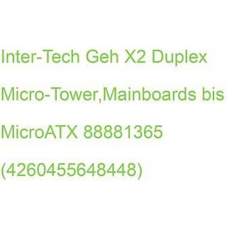 Inter-Tech X2 Duplex Tårn Micro-ATX Ingen strømforsyning Sort