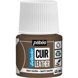 Pebeo Cuir Leather 45 ml læderfarve, farver også PU-læder – Brun, mat satinfinish