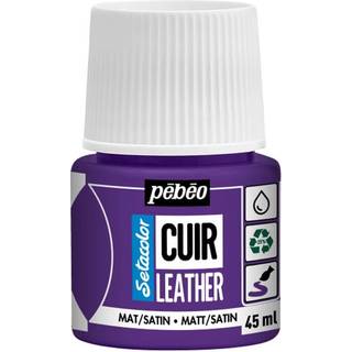 Pebeo Cuir Leather 45 ml læderfarve, farver også PU-læder – Lilla, mat satinfinish