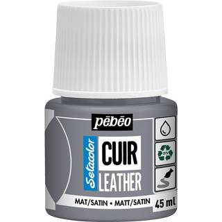 Pebeo Cuir Leather 45 ml læderfarve, farver også PU-læder – Grå, mat satinfinish