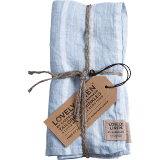 Lovely Linen Lovely Servietter 4-pak Stripe - Servietter & Tilbehør Hør Sky - NL0879