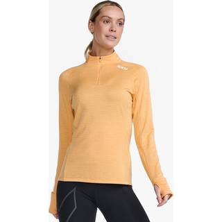 2XU Women's Ignition 1/4 Zip Peach/White Reflective, XS