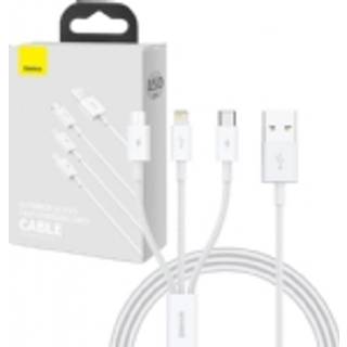 Baseus Superior Series 3-i-1 hurtigopladerkabel - 1m, 3.5A - Hvid