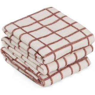 Garbo & Friends Checks Washcloths 3-pack 30x30 Cm - Håndklæder & Badelagner Bomuld Rustrød - GF626529-5800-475GL