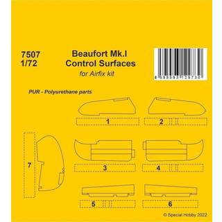 Beaufort Mk.I Control Surfaces 1/72 / for Airfix kit