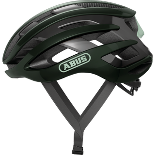 ABUS AirBreaker Hjelm, Moss Green L - Ultra-Letvægts Landevejshjelm med Optimal Aerodynamik og Ventilation, Kompatibel med Hestehale