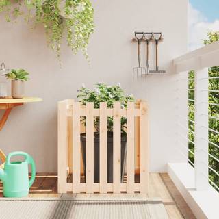 plantekasse med stakitdesign 70x70x70 cm massivt fyrretræ