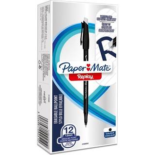Kuglepenne Der kan viskes ud - Paper Mate Replay KP Sort 1,0 mm 2109251