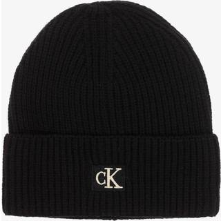 Kids' Ribbed Beanie - Black - L-XL