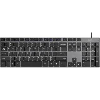Deltaco Wired slim office keyboard low-profile aluminum - US English