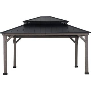 Sunjoy pavillon i cedertræ - sort