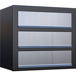 Bravios Cube For Three postkasseanlæg, rustfrit indkast, sort