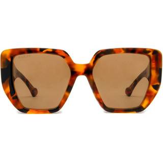 Gucci Kvinde Gucci GG0956S 007 Solbriller Acetat Havana Brun Oversize Normal