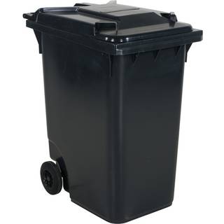 Affaldsbeholder HDPE 360 liter grå med gråt låg