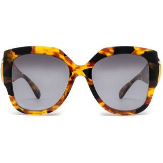 Gucci Kvinde Gucci GG1407S 002 Solbriller Acetat Havana Grå Firkantet Normal Skygge