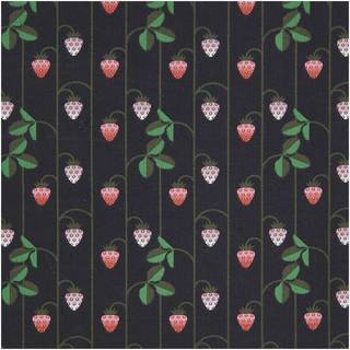Stoffabschnitt Canvas Erdbeeren blau 50x140cm - Blau