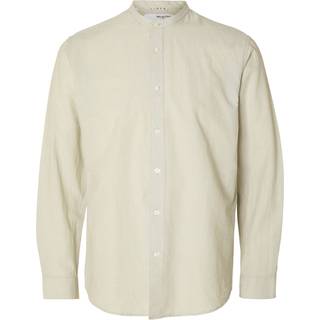 Selected SLHSLIMNEW-LINEN SHIRT LS BAND W Desert Sage
