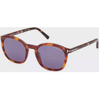 TOM FORD Mand FT1020 JAYSON 53V Solbriller Acetat Havana Blå Firkantet Normal