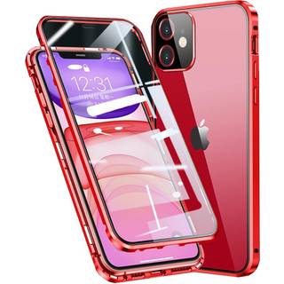 iPhone 11 360⁰ Magnetisk Cover m. Glas Bagside & Forside - Rød