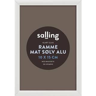 Mat sølv ramme m. glas - 10x15 cm (På lager i varehus)