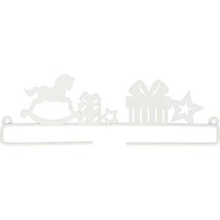 Dekobügel Schaukelpferd weiß 21cm Metall - Weiß