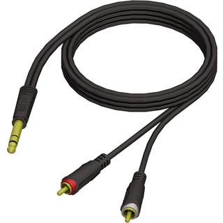 Adapter Kabel 6.3 mm Jack stereo til 2 x RCA Phono Han (1,5 m)