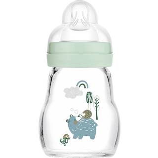MAM Feel Good Glass Bottle 170 ml 0+ måneder bjørn og pindsvin