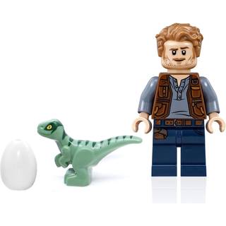 Lego Jurassic World Dominion - Owen Grady Minifigure (med Blue The Raptor og Dinosaur Egg) 75930