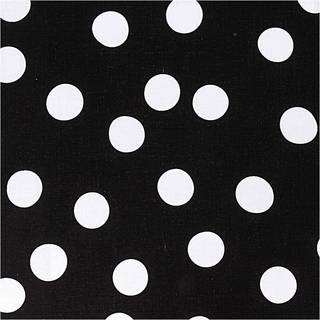 Stoff schwarz Punkte groß weiß 140cm - Schwarz