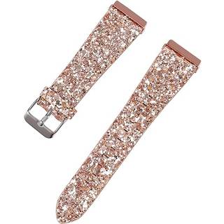 Johipi Bling Bands Fashion Luxury Womens Strap Shiny Glitter Leather Bands kompatible med Fitbit Versa/Versa 2/Lite Smart Watch
