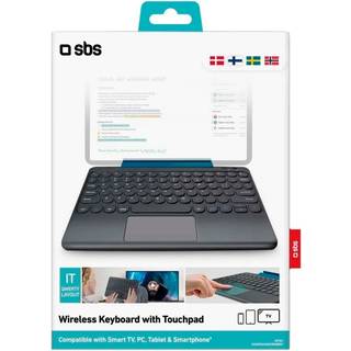 SBS Trådløst Bluetooth Tastatur m. Indbygget Touchpad - Dansk Tastatur - Sort