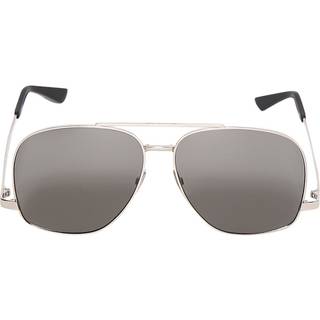 SAINT LAURENT Kvinde SAINT LAURENT SL 653 LEON 001 Solbriller Metal Sølv Grå Pilot Normal
