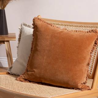 Yard Yard Rust Orange 45 x 45cm Bertie 100% Washed Cotton Velvet Cushion
