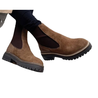 Copenhagen Shoes Suede støvler til kvinder Efterår 21 112 Cognac